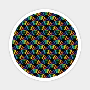 Rainbow Japanese Seigaiha Wave Pattern Magnet